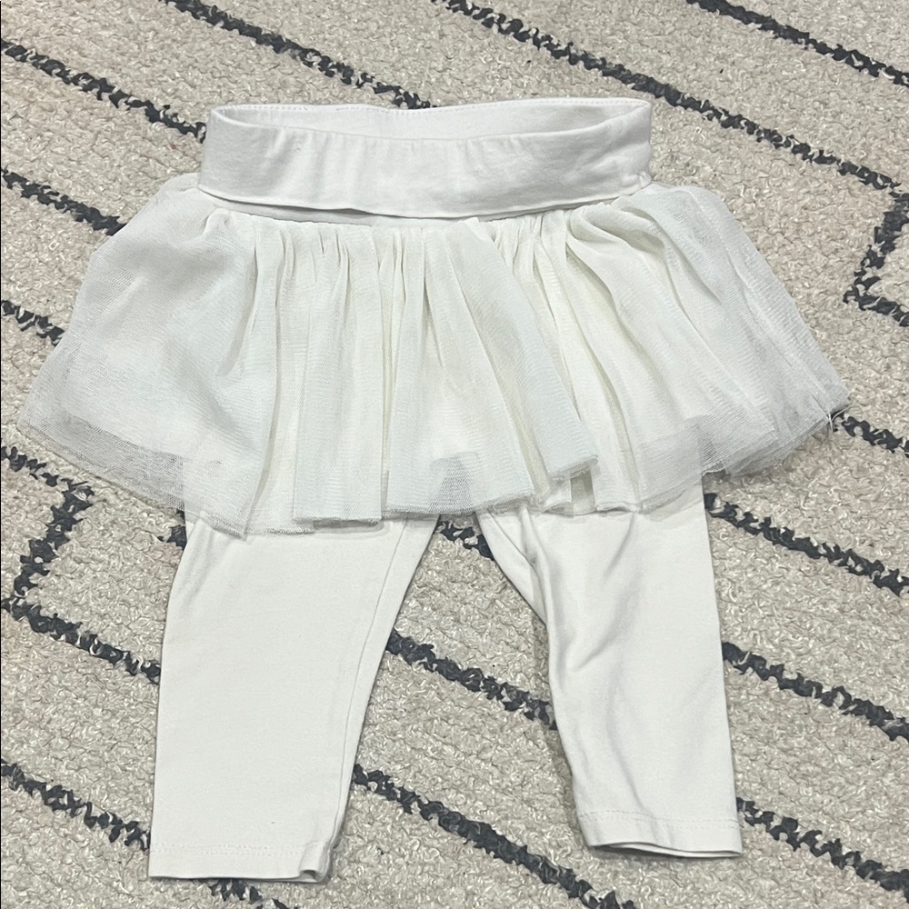 Baby Gap White Tulle Skirted Leggings